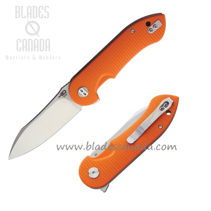 Bestech Torpedo Flipper Folding Knife, D2 Two-Tone, G10 Orange G10, BG17D1