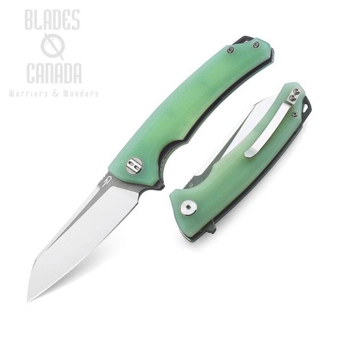 Bestech Texel Flipper Folding Knife, D2 Two-Tone, G10 Jade, BTBG21B-2