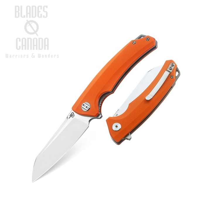 Bestech Texel Flipper Folding Knife, D2 Two-Tone, G10 Orange, BG21D-1