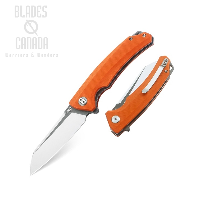 Bestech Texel Flipper Folding Knife, D2 Two-Tone, G10 Orange, BG21D-2