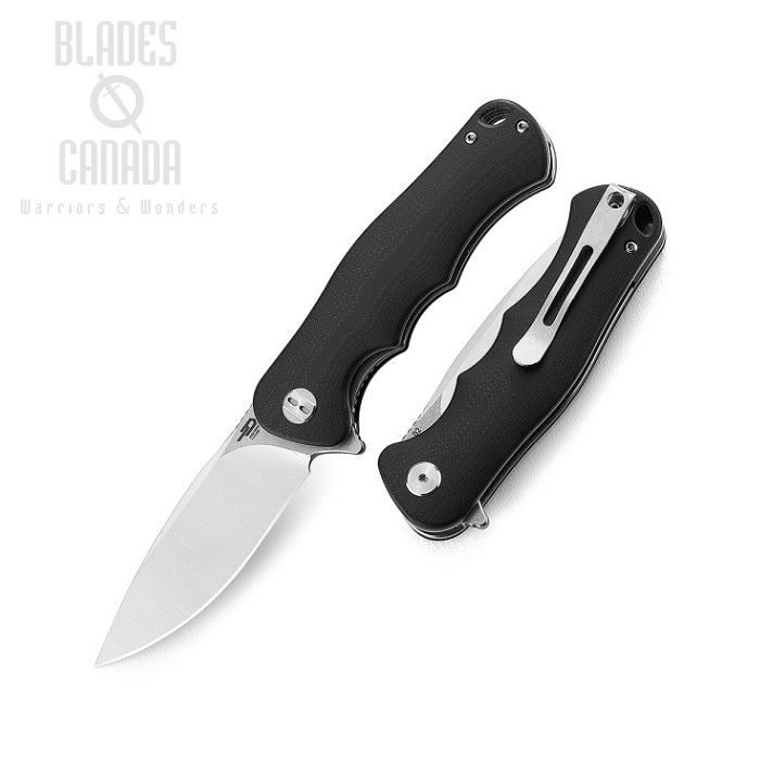 Bestech Bobcat Flipper Folding Knife, D2 Two-Tone, G10 Black, BG22A-1