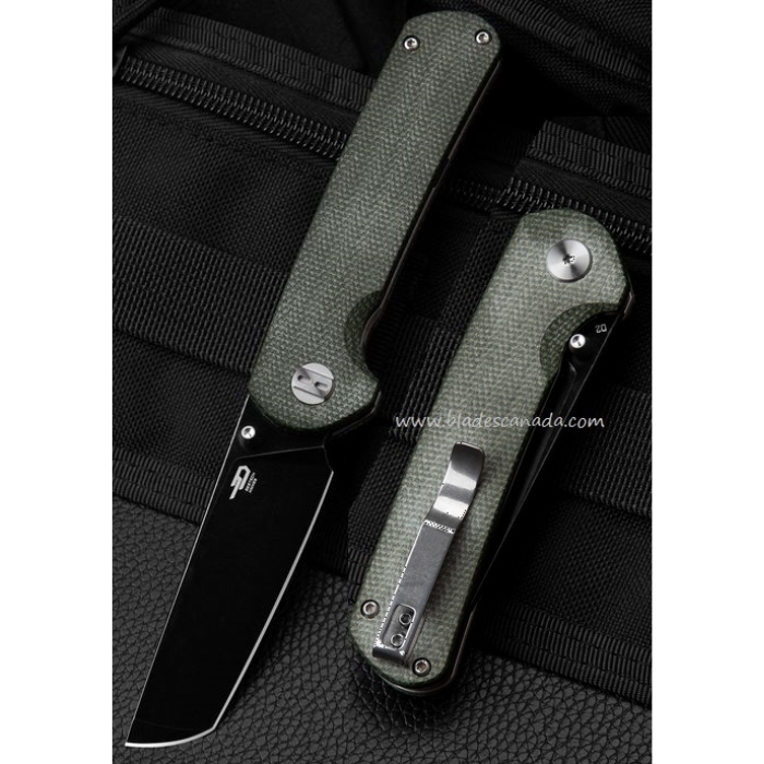 Bestech Sledgehammer Folding Knife, D2 Stonewash, Micarta Green, BG31B-2