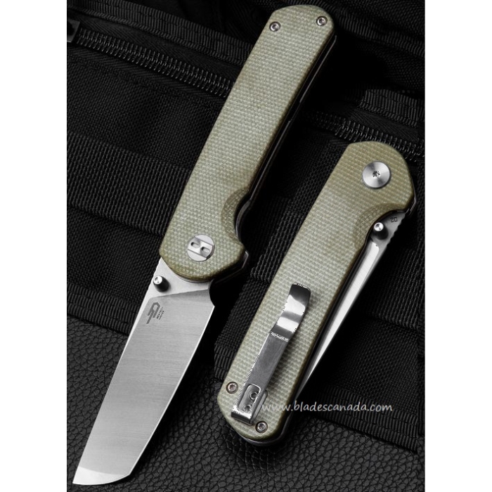 Bestech Sledgehammer Folding Knife, D2 Two-Tone, Micarta Beige, BG31D