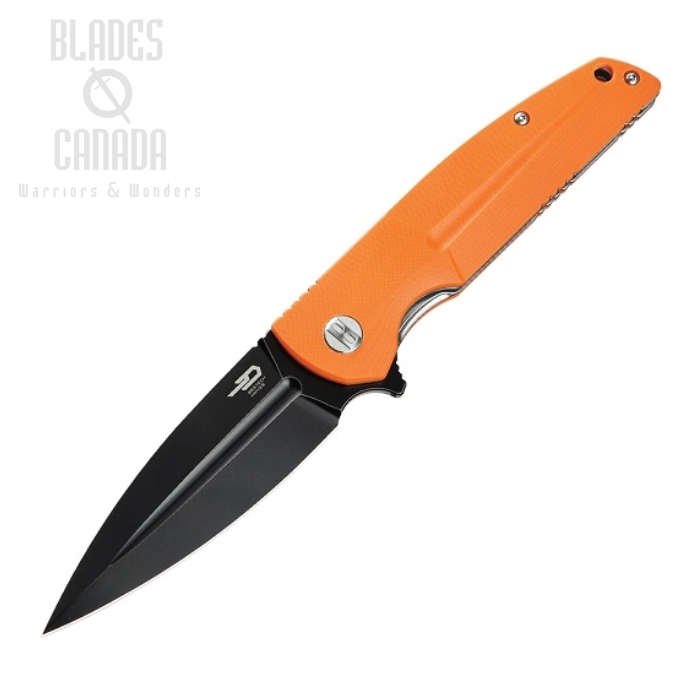 Bestech Fin Flipper Folding Knife, 14C28N Sandvik, G10 Orange, BG34B-3 (image for) Bestech Fin Flipper Folding Knife, 14C28N Sandvik, G10 Orange, BG34B-3