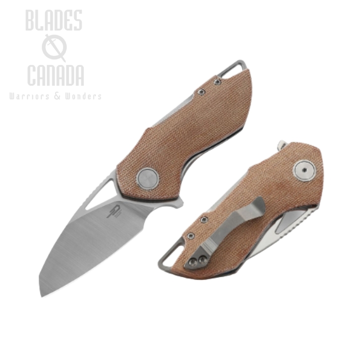 Bestech Riverstone Flipper Folding Knife, 154CM, Micarta Natural, BL03E (image for) Bestech Riverstone Flipper Folding Knife, 154CM, Micarta Natural, BL03E