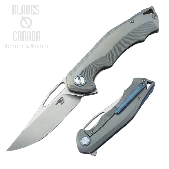 Bestech Tercel Flipper Framelock Knife, S35VN, Titanium Grey, BT1708B (image for) Bestech Tercel Flipper Framelock Knife, S35VN, Titanium Grey, BT1708B
