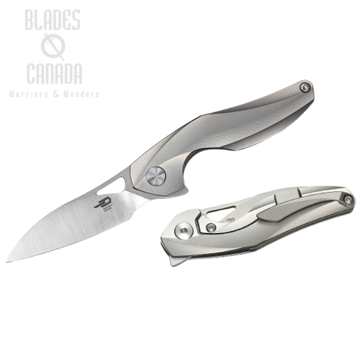 Bestech Isham Reticulan Flipper Framelock Knife, S35VN Two-Tone, Titanium, BT1810A