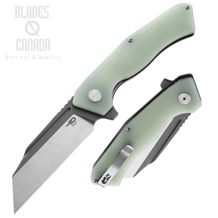 Bestech Rockface Flipper Folding Knife, D2 Two-Tone, G10 Jade, BTKG46I