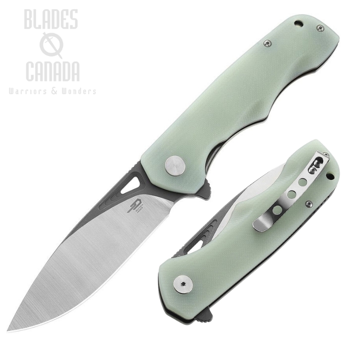 Bestech Airstream Flipper Folding Knife, D2 Two-Tone, G10 Jade, BTKG47I