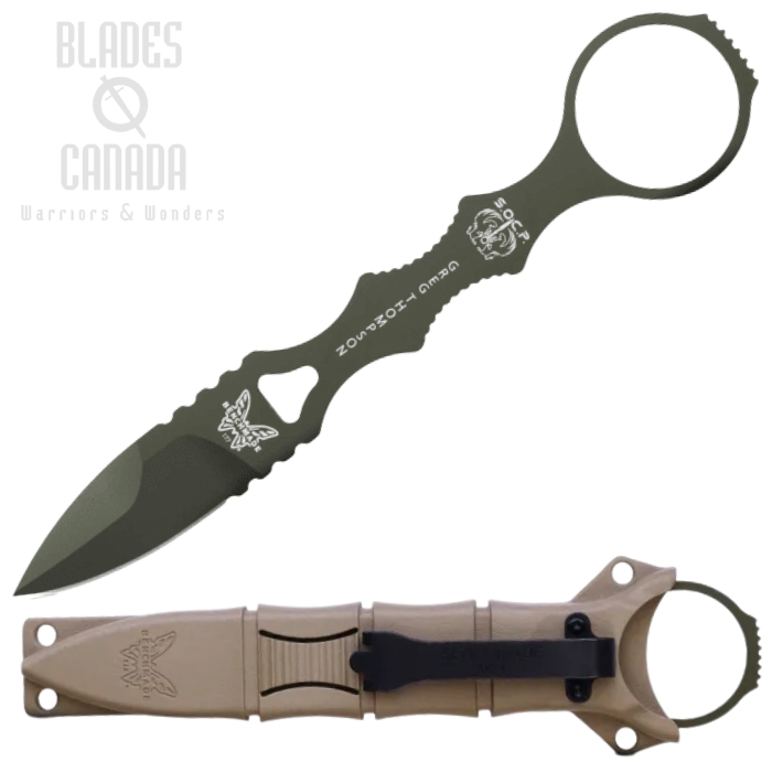 Benchmade Mini SOCP Dagger Fixed Blade Knife, 440C Olive, Kydex Sheath, 177GN (image for) Benchmade Mini SOCP Dagger Fixed Blade Knife, 440C Olive, Kydex Sheath, 177GN