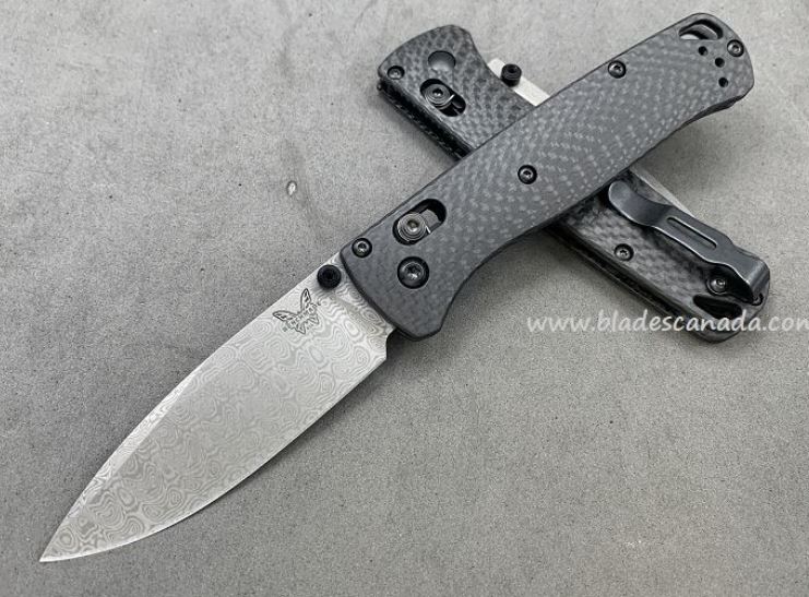 Benchmade Bugout Customized Folding Knife, DamaSteel, Carbon Fiber, 535CU201