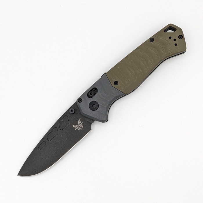 (Scratch & Dent) Benchmade PSK Folding Knife, Assisted Opening, CPM Magnacut Cerakote, G10 OD Green/Grey, 593BK