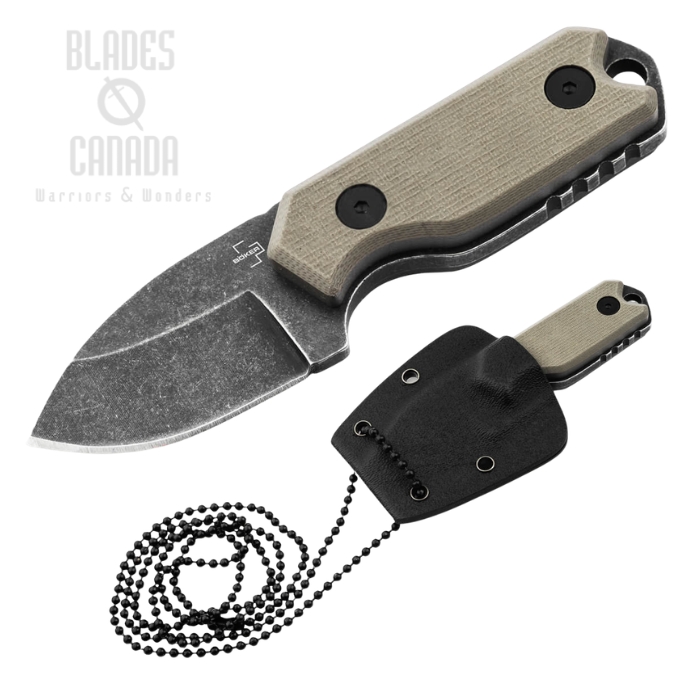 Boker Plus Li'l Friend Micro Fixed Blade Knife, D2 Dark SW, G10 Brown, Kydex Sheath, 02BP0012 (image for) Boker Plus Li'l Friend Micro Fixed Blade Knife, D2 Dark SW, G10 Brown, Kydex Sheath, 02BP0012