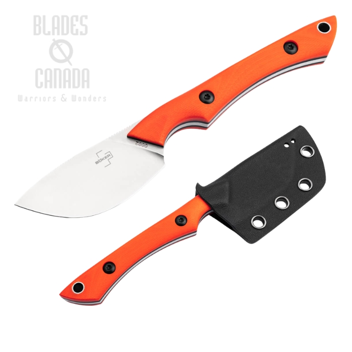 Boker Plus M.U.K Fixed Blade Knife, 14C28N Satin, G10 Orange, Kydex Sheath, 02BP0023 (image for) Boker Plus M.U.K Fixed Blade Knife, 14C28N Satin, G10 Orange, Kydex Sheath, 02BP0023