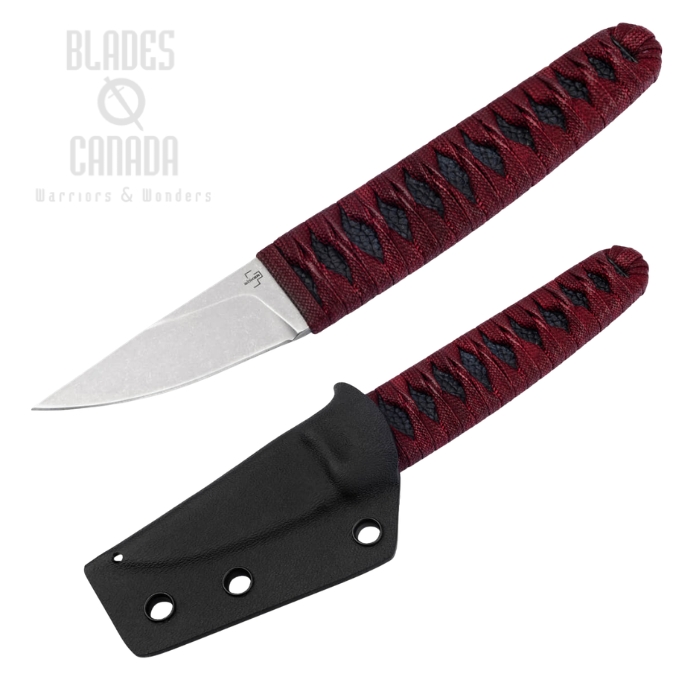 Boker Plus Kissaki Fixed Blade Knife, 440C Stainless, Rayskin Red/Black, Kydex Sheath, 02BP0026 (image for) Boker Plus Kissaki Fixed Blade Knife, 440C Stainless, Rayskin Red/Black, Kydex Sheath, 02BP0026