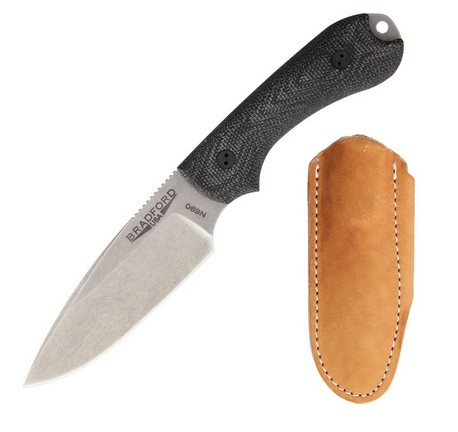 Bradford Guardian 3 Fixed Blade Knife, N690, 3D Micarta Black, Leather Sheath, BRAD3FE101 Bradford Guardian 3 Fixed Blade Knife, N690, 3D Micarta Black, Leather Sheath, BRAD3FE101