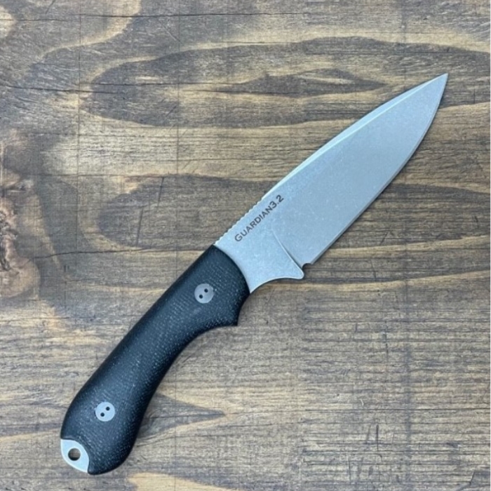 Bradford Guardian 3.2 Fixed Blade Knife, Magnacut SW, 3D Micarta Black, Leather Sheath, 3.2FE-101-MC (image for) Bradford Guardian 3.2 Fixed Blade Knife, Magnacut SW, 3D Micarta Black, Leather Sheath, 3.2FE-101-MC