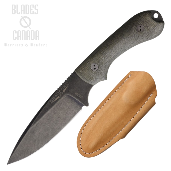 Bradford Guardian 3.2 Fixed Blade Knife, AEB-L Nimbus, 3D Micarta OD Green, BRAD32FE102NA