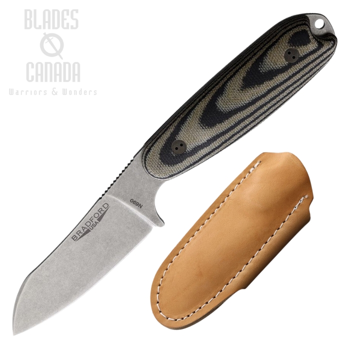 Bradford Guardian 3.5 Fixed Blade Knife, N690 SW Sheepsfoot, G10 Camo, BRAD35SF109