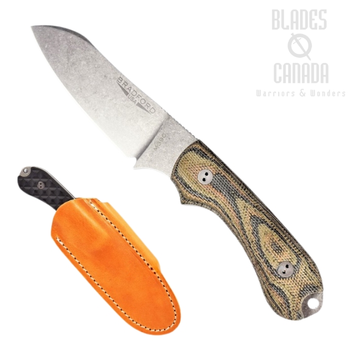 Bradford Guardian 3 Sheepsfoot Knife, M390 Stonewash, Camo 3D Micarta, 3SF-109-M390 Bradford Guardian 3 Sheepsfoot Knife, M390 Stonewash, Camo 3D Micarta, 3SF-109-M390