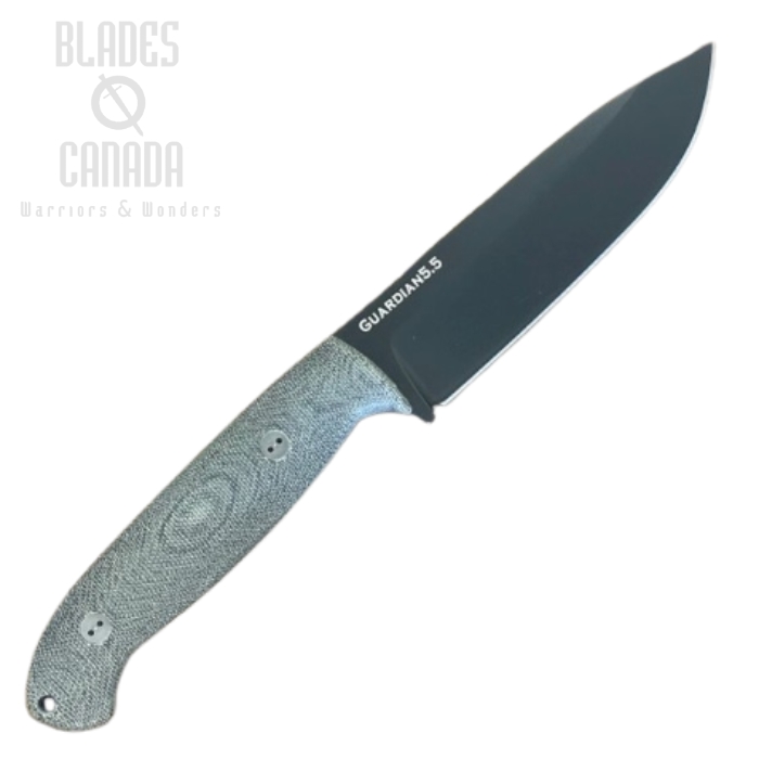 Bradford Guardian 5.5 3D Fixed Blade Knife, CPM-3V Black DLC, Micarta Black, 5.5S-101B-3V (image for) Bradford Guardian 5.5 3D Fixed Blade Knife, CPM-3V Black DLC, Micarta Black, 5.5S-101B-3V