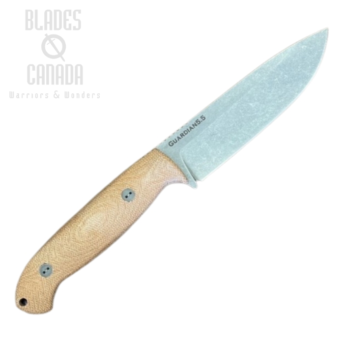 Bradford Guardian 5.5 3D Fixed Blade Knife, CPM 3V SW, Micarta Natural, 5.5S-104-3V (image for) Bradford Guardian 5.5 3D Fixed Blade Knife, CPM 3V SW, Micarta Natural, 5.5S-104-3V
