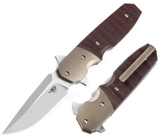 Bestech Freefall Flipper Folding Knife, S35VN Two-Tone, Titanium/CF Black & Red, BT2007D (image for) Bestech Freefall Flipper Folding Knife, S35VN Two-Tone, Titanium/CF Black & Red, BT2007D