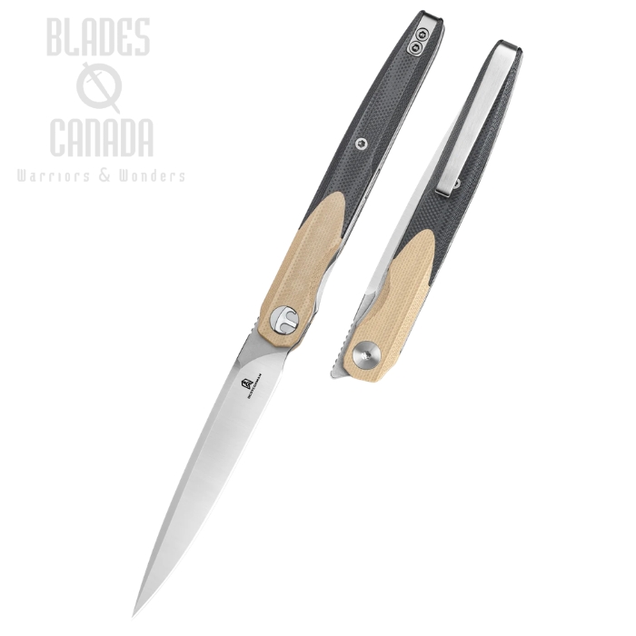 Bestechman Lanza Flipper Folding Knife, 14C28N Satin/SW, G10 Khaki/Black, BMK14B (image for) Bestechman Lanza Flipper Folding Knife, 14C28N Satin/SW, G10 Khaki/Black, BMK14B