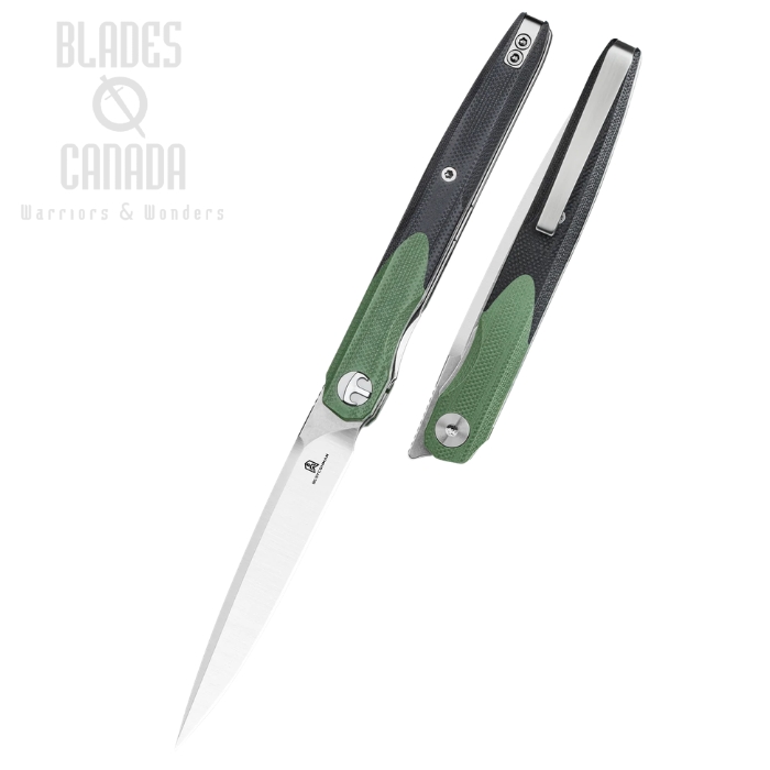 Bestechman Lanza Flipper Folding Knife, 14C28N Satin/SW, G10 OD Green/Black, BMK14C (image for) Bestechman Lanza Flipper Folding Knife, 14C28N Satin/SW, G10 OD Green/Black, BMK14C
