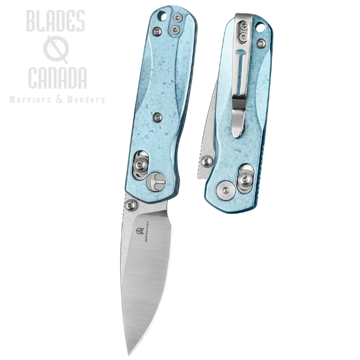 Bestechman Sprite B-Lock Folding Knife, M390 SW/Saitn, Titanium Crystallized Blue, BMK21G (image for) Bestechman Sprite B-Lock Folding Knife, M390 SW/Saitn, Titanium Crystallized Blue, BMK21G
