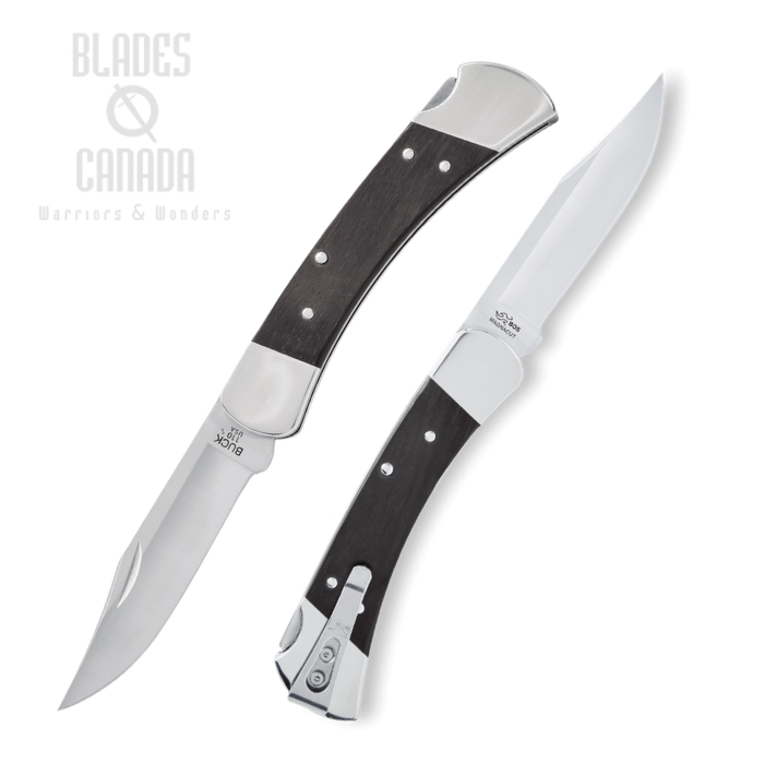 Buck 110 Slim Heritage Back Lock Folding Knife, MagnaCut Steel, Ebony Handle, Leather Sheath, 0110BRS20 (image for) Buck 110 Slim Heritage Back Lock Folding Knife, MagnaCut Steel, Ebony Handle, Leather Sheath, 0110BRS20