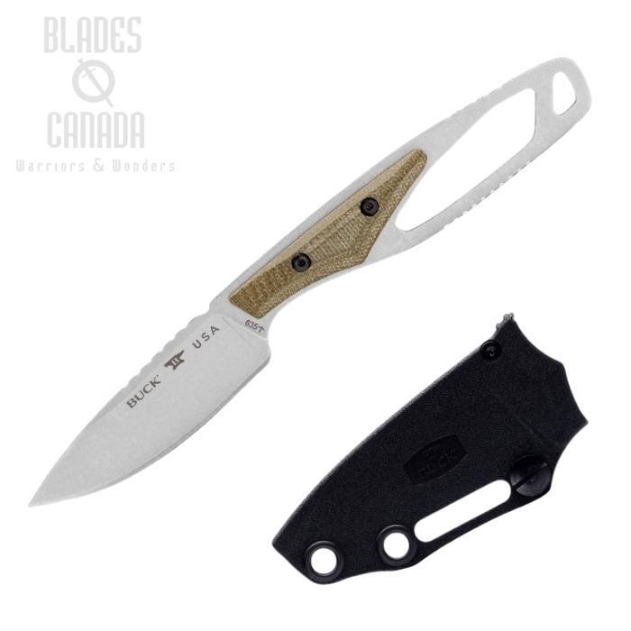 Buck PakLite Cape Pro Fixed Blade Knife, S35VN, Micarta, 635GRS