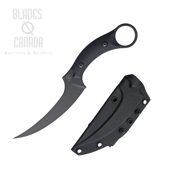 Bastinelli Mako Fixed Blade Knife, N690Co Black PVD, G10 Black 3D, BC-14PVD