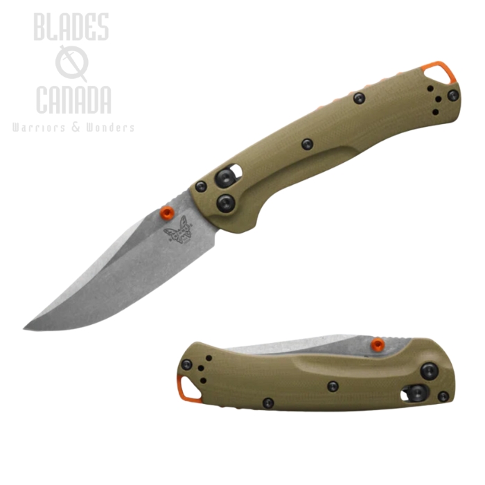 Benchmade Mini Taggedout Folding Knife, CPM-S45VN, G10 OD Green, 15534
