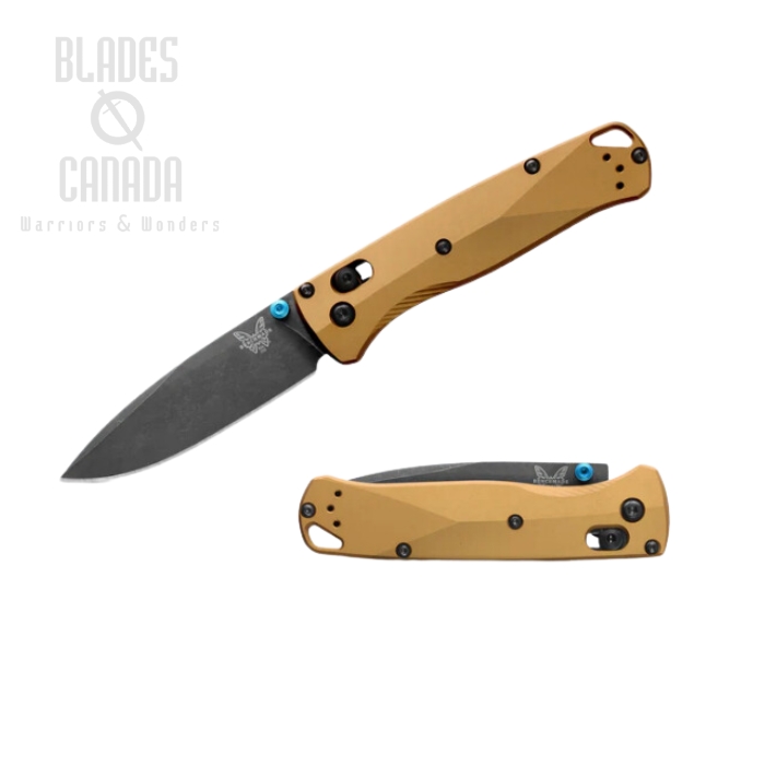 Benchmade Bugout Folding Knife, M390 Battlewash, Aluminum Burnt Bronze, 535BK-07