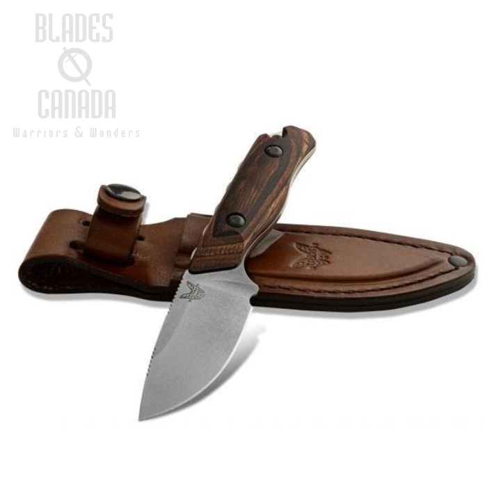 Benchmade Hunt Hidden Canyon Fixed Blade Knife, S30V, Wood, Leather Sheath, 15017 (image for) Benchmade Hunt Hidden Canyon Fixed Blade Knife, S30V, Wood, Leather Sheath, 15017