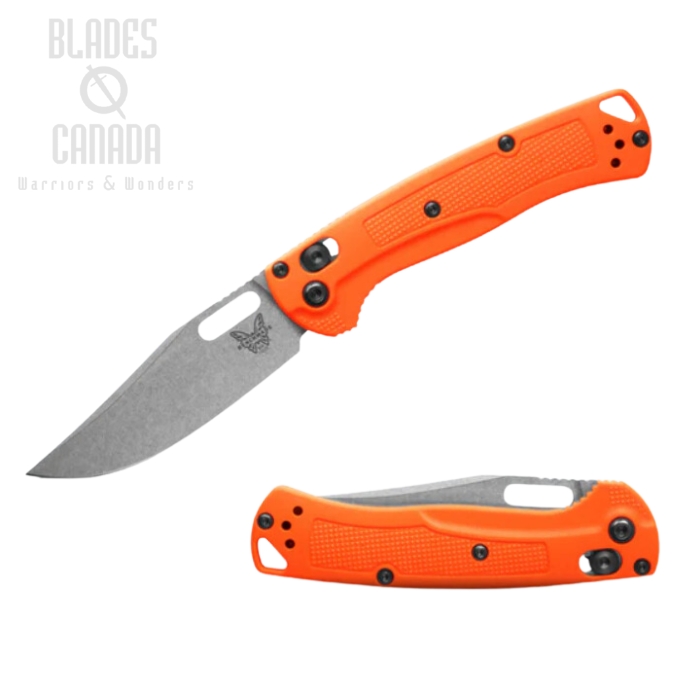 Benchmade Mini Taggedout Folding Knife, CPM 154, Grivory Orange, 15533