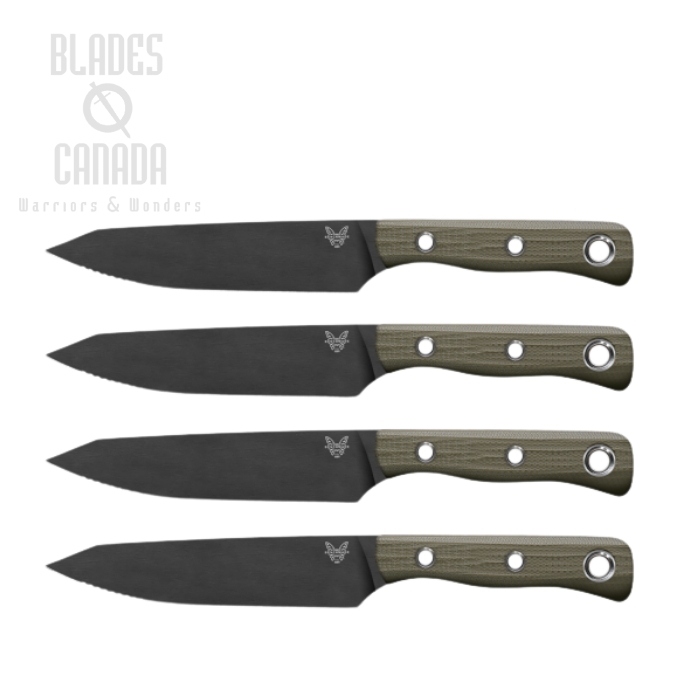 Benchmade Kitchen Custom Table Knife Set, 154CM, SW, G10/Richlite/Carbon Fiber, 4001