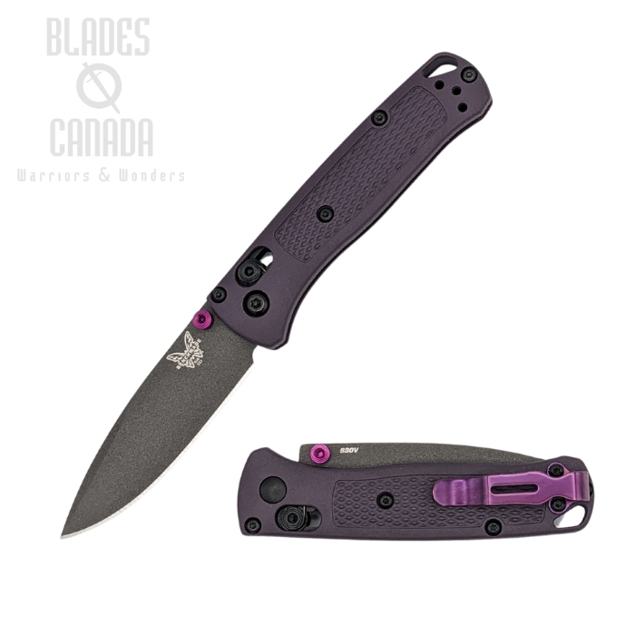 Benchmade Mini Bugout Folding Knife, CPM-S30V Steel, Grivory Dark Purple, 533GY-09