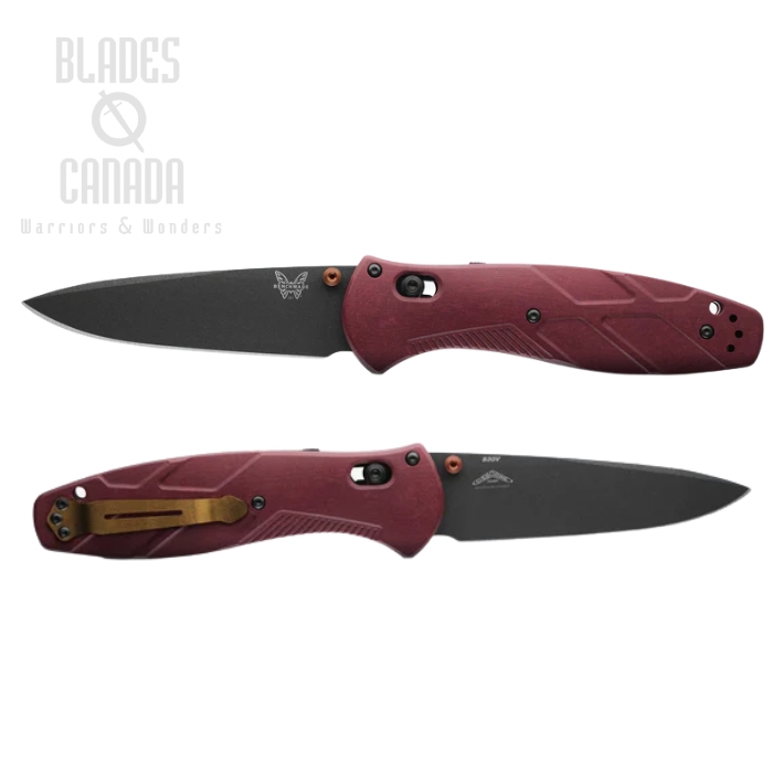 Benchmade Barrage Axis Lock Folding Knife, Assisted Opening, CPM S30V Cobalt, Richlite Redstone, 581BK-04