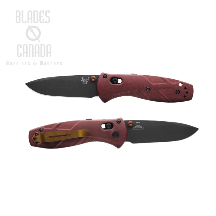 Benchmade Mini Barrage Axis Lock Folding Knife, Assisted Opening, CPM S30V Cobalt, Richlite Redstone, 585BK-04