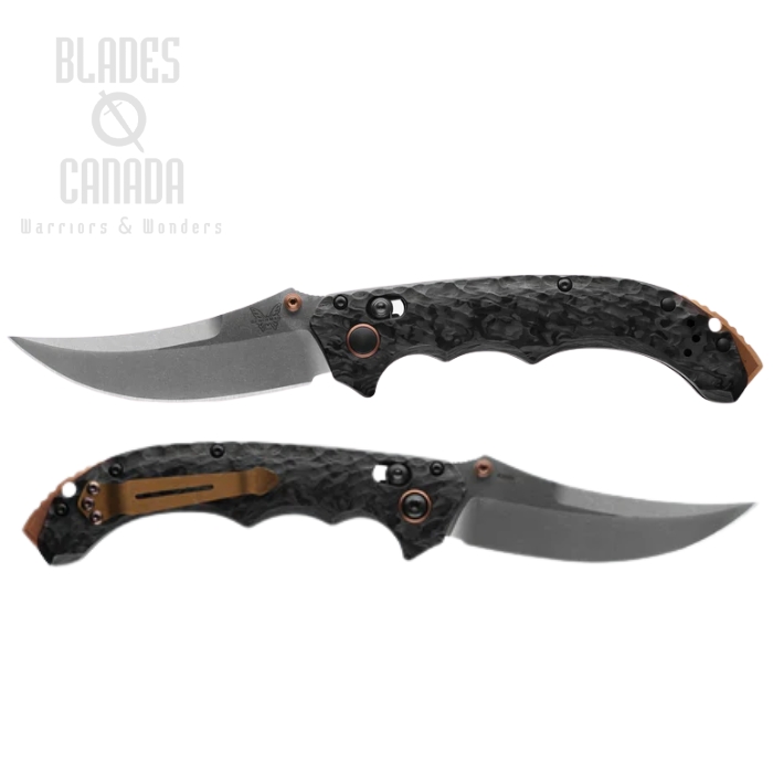 (Coming Soon) Benchmade Mini Bedlam Axis Lock Folding Knife, CPM S90V SW, Marbled Carbon Fiber, 865-02