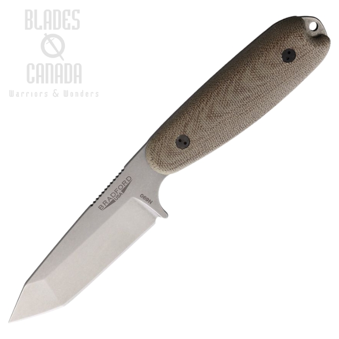 Bradford Guardian 3.5 Fixed Blade Knife, N690 Tanto, Micarta Natural, 35T104