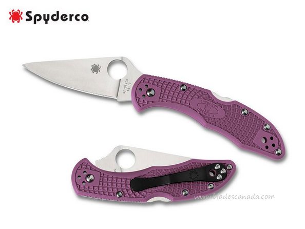 Spyderco Delica 4 Folding Knife, VG10, FRN Purple, C11FPPR - Click Image to Close