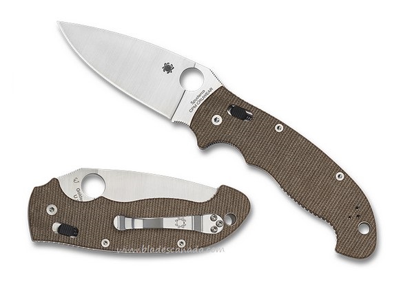 Spyderco Manix 2 XL Folding Knife, CPM Cru-Wear, Micarta Brown, C95MPCW2