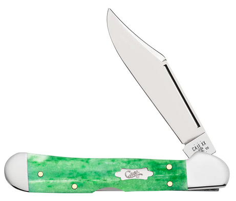 Case Mini CopperLock Slipjoint Folding Knife, Stainless, Bone Emerald Green, 19943