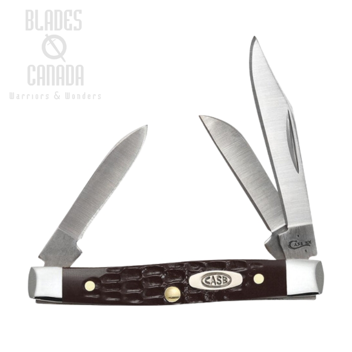 Case Small Stockman Slipjoint Folding Knife, Stainless, Synthetic Brown Jig, 00081