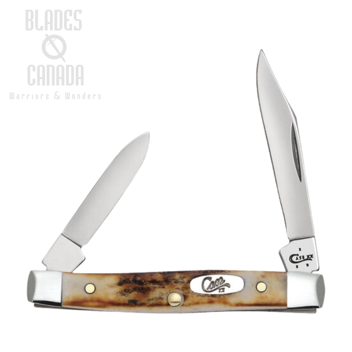 Case Small Pen Slipjoint Folding Knife, Stainless, Genuine Stag, 00088