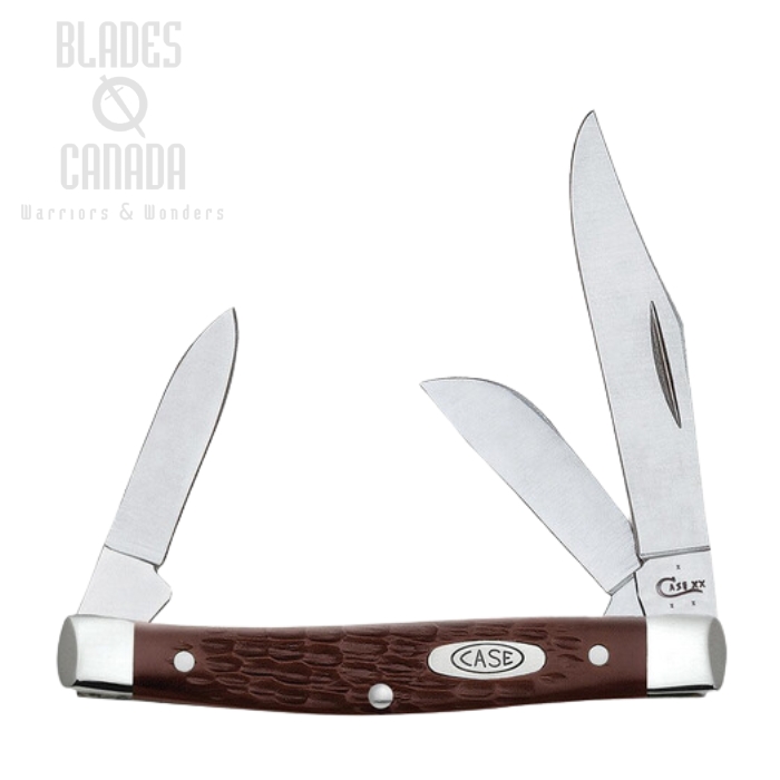 Case Medium Stockman Slipjoint Folding Knife, Stainless, Synthetic Brown Jig, 00106