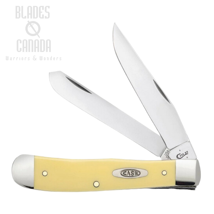 Case Trapper Slipjoint Folding Knife, Carbon Steel, Yellow Handle, 00161